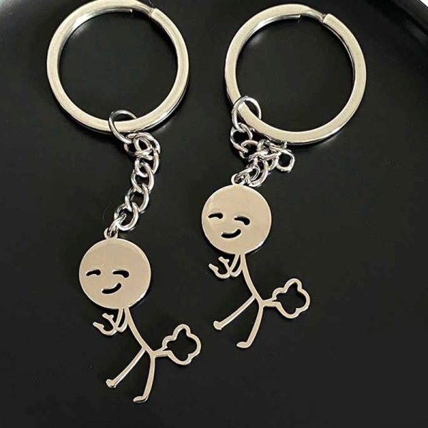 Cartoon Stickman Key Chain Pendant Par Nyckelring Ryggsäck Cha C