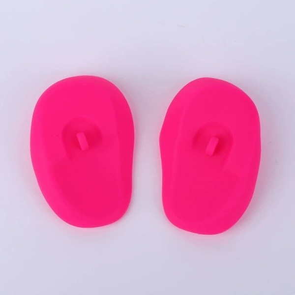 1 par silikon øredeksel Praktisk salong frisørdusjer Pink