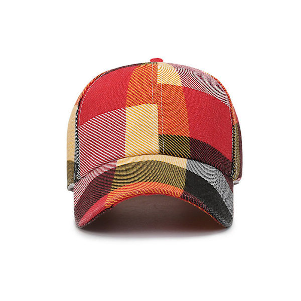 Ny Forår Sommer Kvinder Mænd Plaid Baseball Caps Udendørs Cool La Red