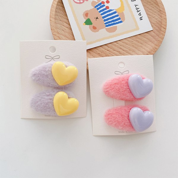 Pehmo Heart Hiusklipsit Candy Color Lasten Mini Hiusklipsit Hea A7