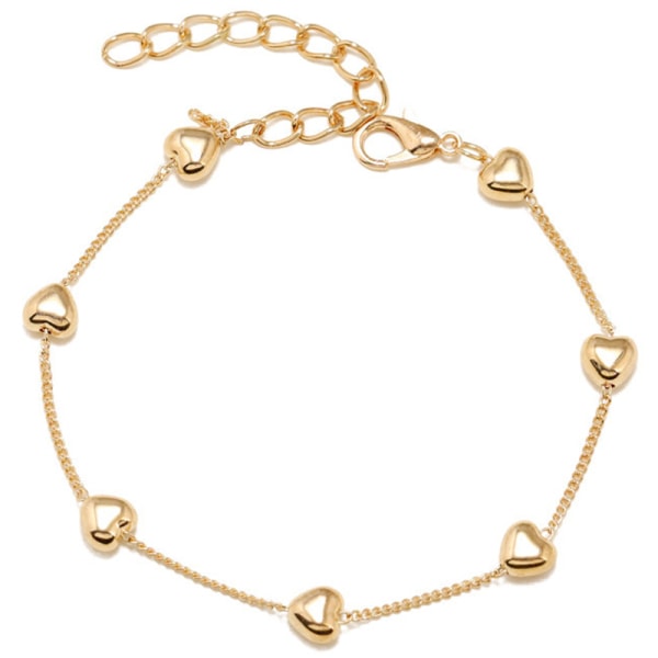 Enkelt hjärtformat guldlegerat armband för modesmycken för kvinnor B