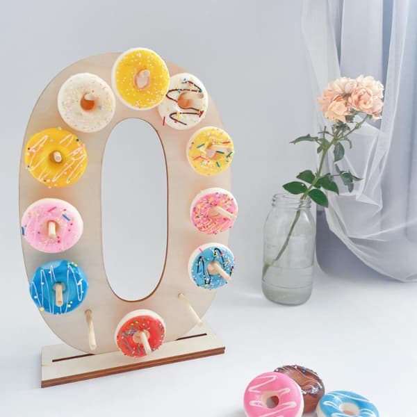 Nummer 0-9 Tre Donut Display Stativ Holder Brett Bord Dessert 3