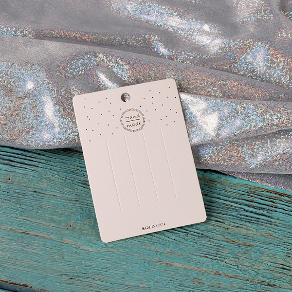 50st Display Cards Halsband Örhängen Kartong Hårklämmor Whit -7.5*10.5CM 50pcs