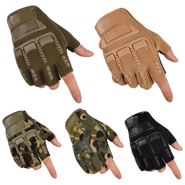 Utendørs taktiske hansker militær halvfinger fiske ride spo color C
