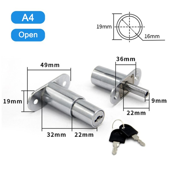 Skuffe Push Lock Skydedør Vitrineskab Skab Låse W A4