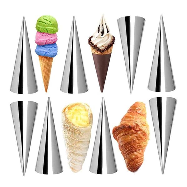 1 sett Cannoli-formrør i rustfritt stål Kremrullform Diagona A2