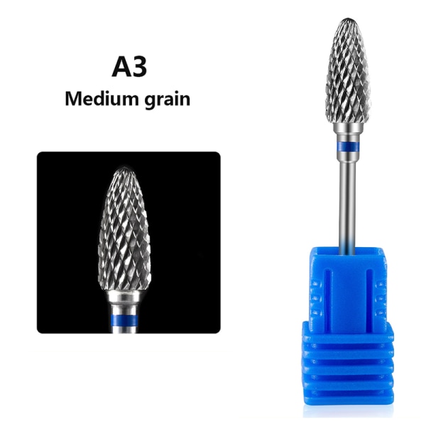 Hårdmetall Tungsten Nail Drill Bit Manikyr Drill For Fresing ter A3