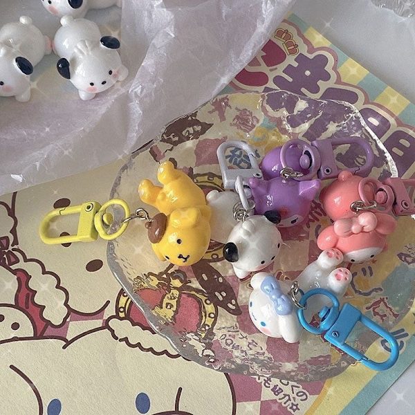 Kawaii nøglering Anime figur taske nøglering vedhæng pige fødselsdag C