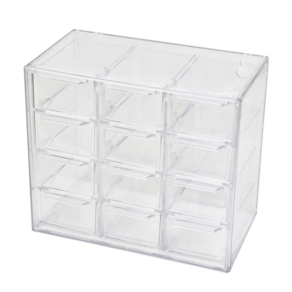 Desktop Skuffe Organizer Mini Skuffer Plast Skrivebord Craft Opbevaring 12 grid