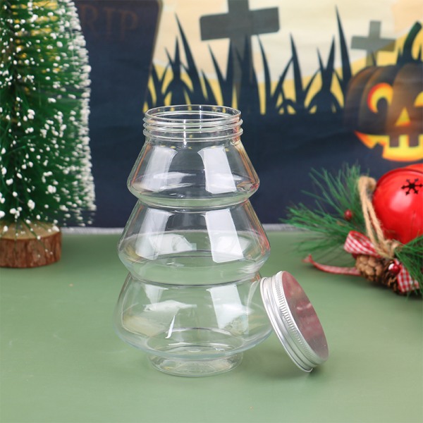 Kreativ oppbevaringskrukke i plast Juletre dekorativt bryllup