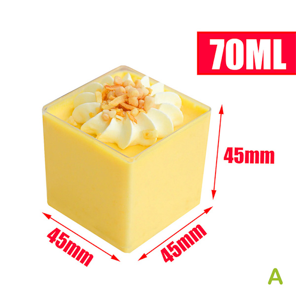 10 stk Firkantede plastdessertkopper Miniterninger Sterk kakekopp Pa A