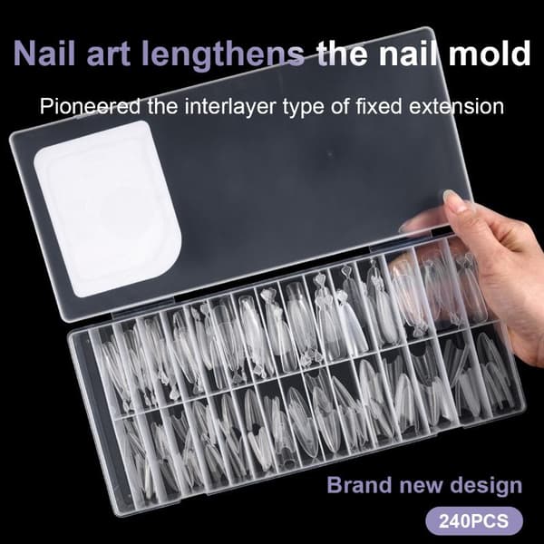 240 stk. Dual Forms False Tips Fuld Dækning Poly Neglegelforme Til A2