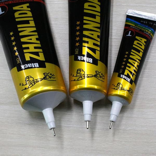 1/3 stk. sort højttalerreparationslim gummikant keglebasinstærk 15ML 1PCS