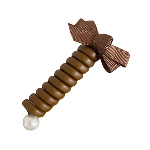 Bowknot-punotut puhelinlangalliset hiusnauhat Coffee