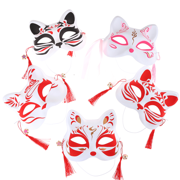 1Pc Anime Fox Masks Half Face Cat Mask Masquerade Festival Part A11