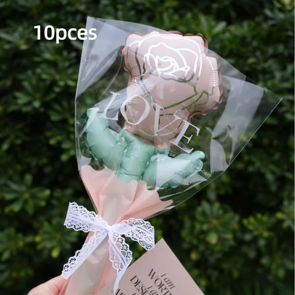 10 stk. Mini Rose Blomsterballoner Nellikeformet Valentinsdag A5