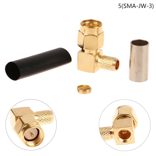 SMA Hane Plug Hona Jack RF Coax Connector Crimp För RG58 LMR1 A5