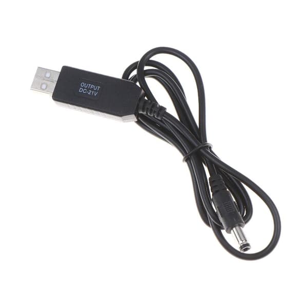 1/5 stk. 5V til 21V Boost-kabel 21V lithiumbatteri dedikeret oplader 50cm 1pcs