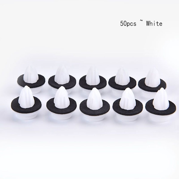 50 kpl Universal Auto Fastener Clips Kiinnittävät ovipaneelin pidikkeet White