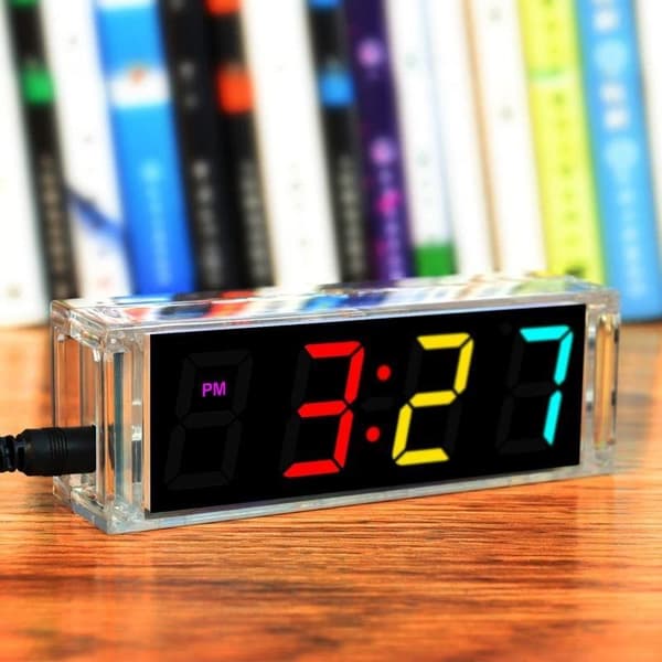 Gør-det-selv elektronisk ur LED MCU-sæt med tidslysstyringstemperatur A2