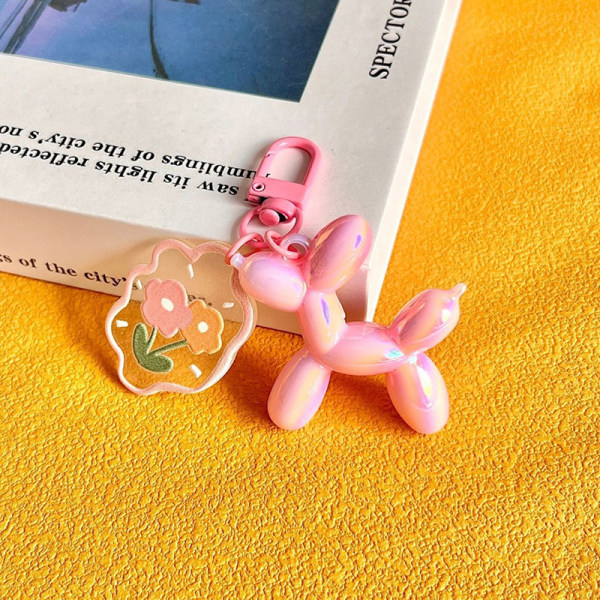 e Balloon Dog -avainnippu värillinen tulppaaniriippuvainen avaimenperäreppu C Pink