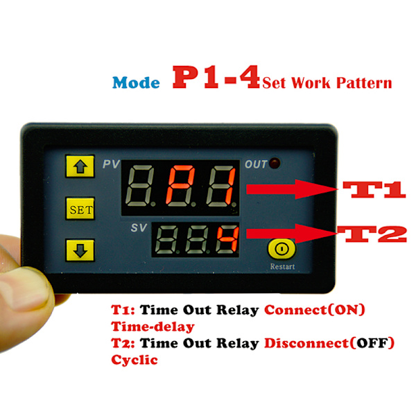 DC 12V 20A Digital Display Tidsforsinkelse Relæ Timing Timer Cyclin