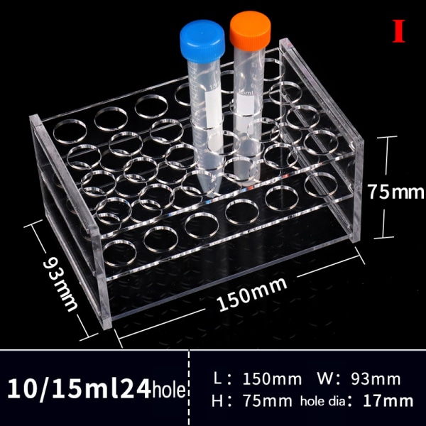 Muovinen kirkas keskipakotestiputkitelinetelineen koulutarvikkeet 10/15ml 24hole