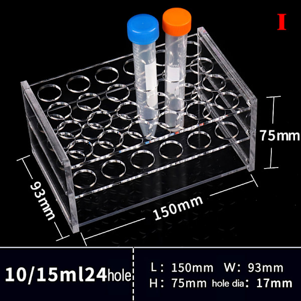 Plastic Clear Centrifugal Test Tubing Rack Holder Skoleforsyning 10/15ml 24hole