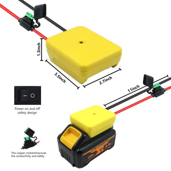 1 kpl Power Wheels -adapteri 14,4V-18V litiumakulle DCB206
