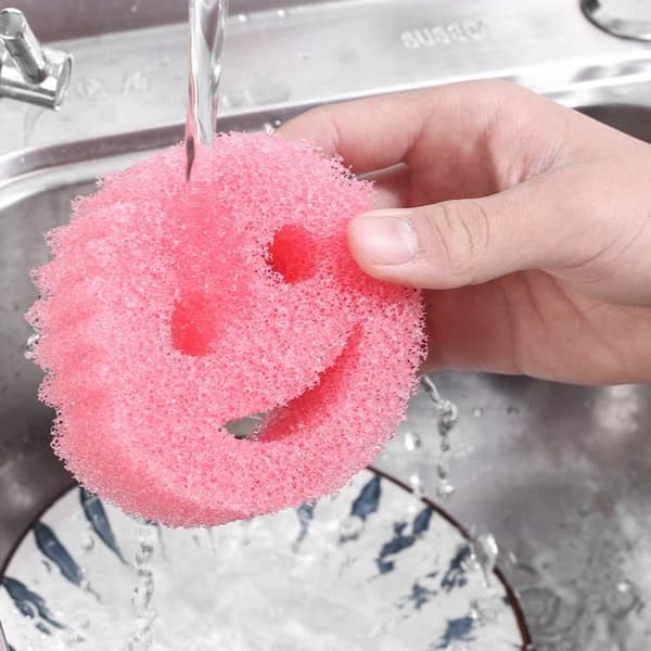 Kreativitet Smiley Magic Oppvasksvamp Husholdning Kitchenwar Pink