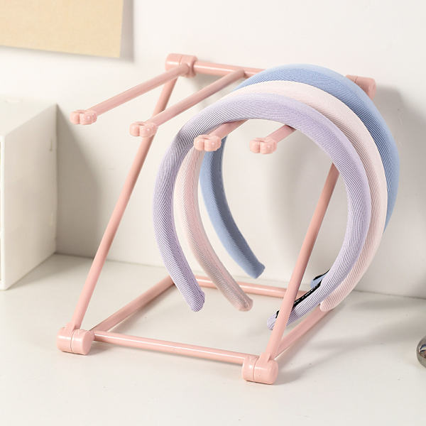 Foldbare plastsmykker display stativer Ring øreringe Hårbånd A Pink