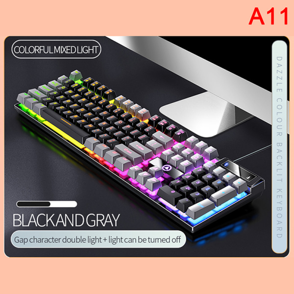 K500 Gaming Trådbundet tangentbord Färgmatchande Luminous Manipulator A11
