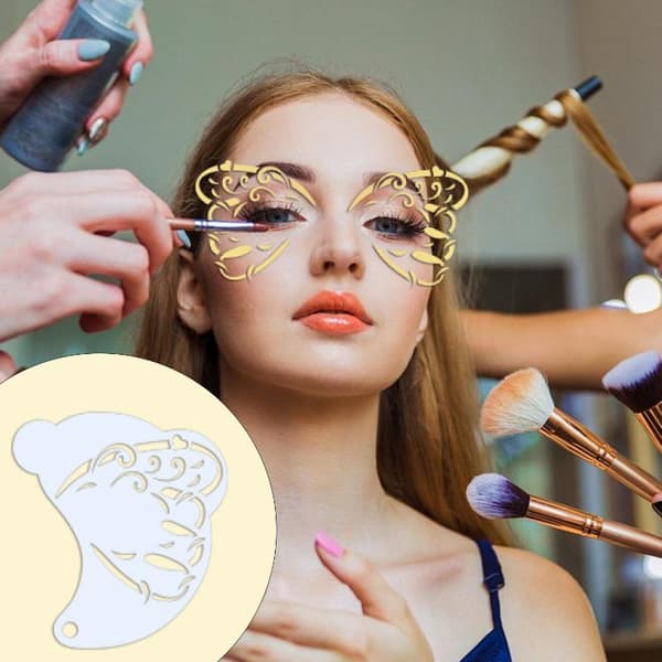 16 stk. ansiktsmalingssjablonger DIY øyenbrynssjablonger spraymaling 6