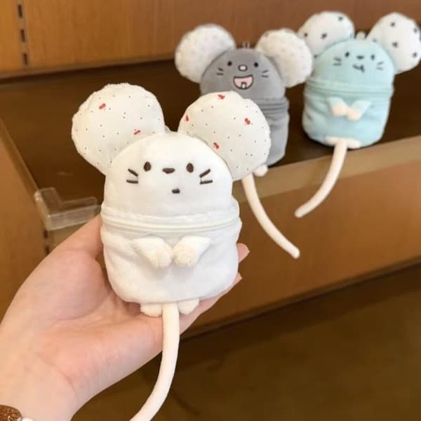1 st Mini Fluffig Liten Mus Myntväska Nyckelring e Tecknad Sto A1