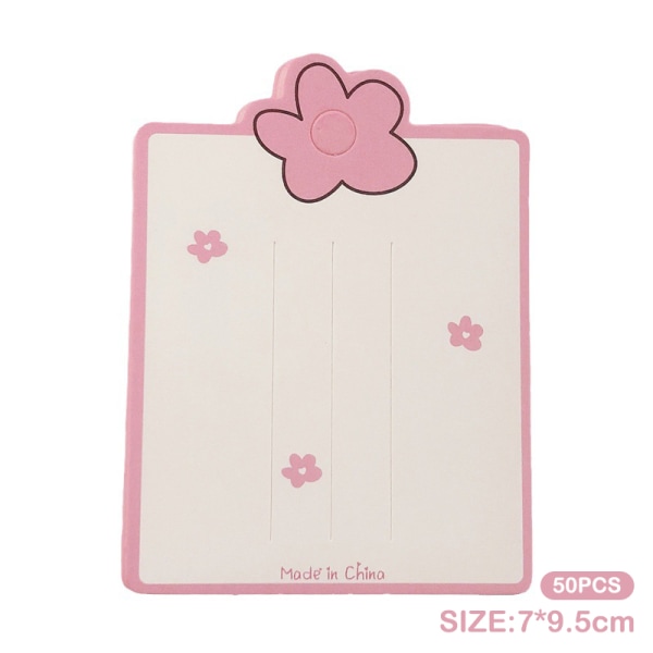 50PCS50PCS Pink Flower Display Card For Hiusklipsipaperikortti He 1