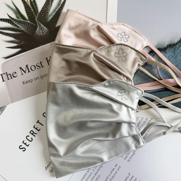 Myk is-silke sateng ansiktsmaske sommer is-silke dame maske A2