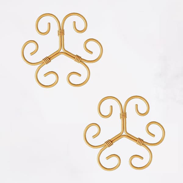 Metallklätterfäste Blomformad Hållklämma Stjälkfäste Gold A