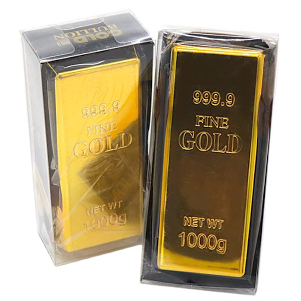 1 st Gold Bar Creative Golden Brick Simulering Hollow Gold Bull