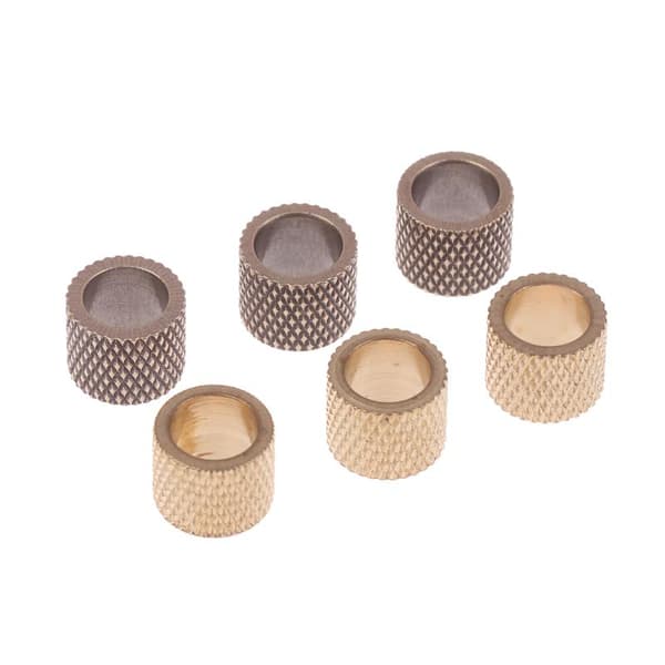 2 st räfflade cylinder mässingspärlor DIY Paracord vävd snodd A 01