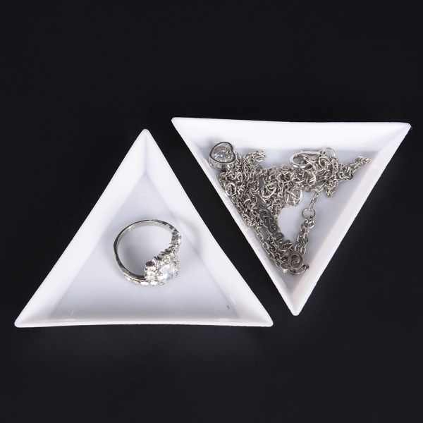 10st liksidig triangelplatta för förvaring av smycken pärlor