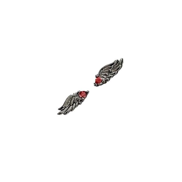 Mode Blå Rød Zircon Vinge Øreknogle Negle Øreringe Til Kvinder J A2