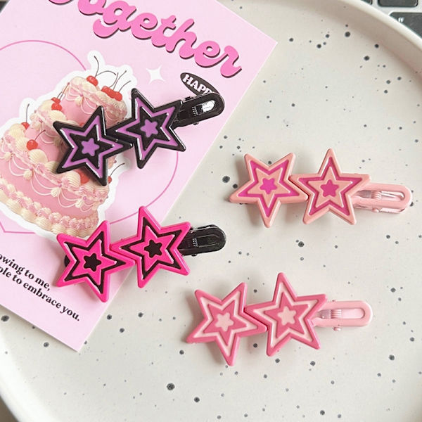 Y2K Star -hiusneula Shiny Star -hiusklipsit New Fashion Side Bang Du A7