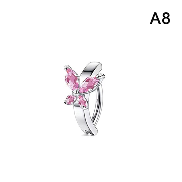 Blomma fjäril hjärtform navel Ring Strass Nave A7