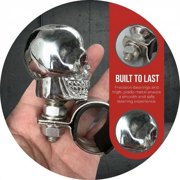 Universal metallager Power Handle Skull Head Turning Steerin