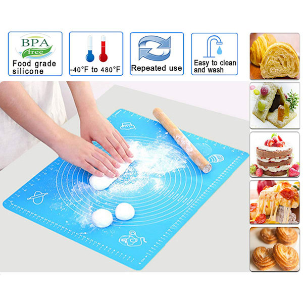 26*29 cm silikon non-stick matta Rolling Dough Liner Pad Bakverk C Orange