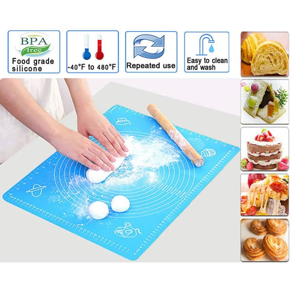 26*29 cm silikon non-stick matte Rulledeig Liner Pad Bakverk C Blue