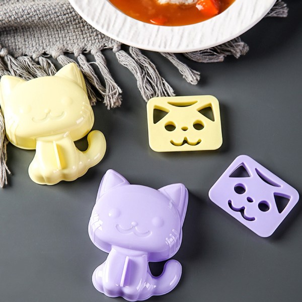 3 st/ set e Cat Sushi Form DIY Sandwich Rice Ball Form Kök A Purple