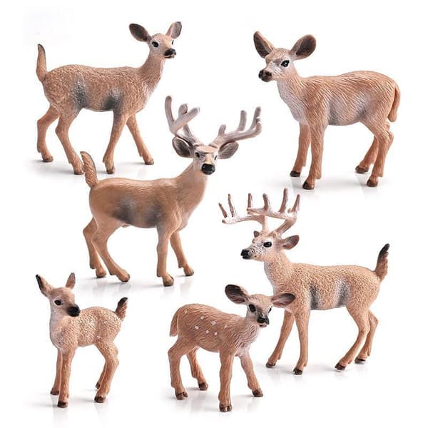 Hjortefamilie Ræv Miniature Kunstige Dyrefigurer Til Hjemmet I A3