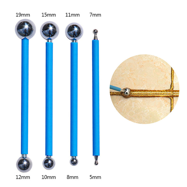 1/4 stk Professionelt gør-det-selv rustfrit stål Polymer Clay Tools Fyld A5