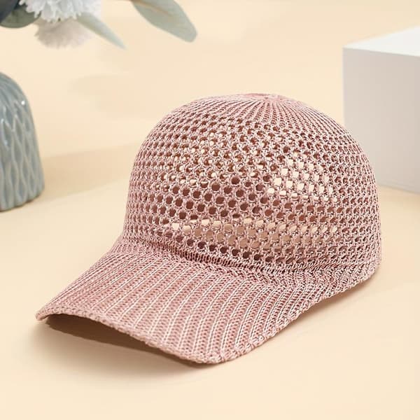 Pustende Mesh Baseballcaps Dame Vår Og Sommer Enkel P White